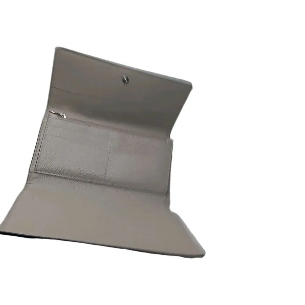 Coach Slim Trifold Wallet Taupe Brown/Gray Refined Pebble Leather